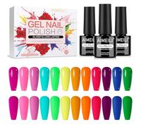 AIMEILI Vernis à Ongles Gel Semi Permanent Néon 12 Couleurs UV LED Soak Off Manucure Salon Longue Durée 5ml KIT 35