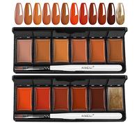 AIMEILI Vernis Gel Crème Solide 12 Couleurs Marron, Palette de Vernis à Ongles en Gel Solide Semi Permanent UV LED avec 2 Brosse à Ongles pour Nail Art Manucure DIY - Kit 4