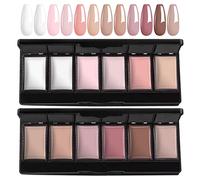 AIMEILI Vernis Gel Crème Solide 12 Couleurs, Palette de Vernis à Ongles en Gel Solide Semi Permanent UV LED avec Brosse à Ongles pour Nail Art Manucure DIY - Kit 2