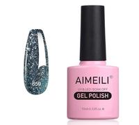 AIMEILI Vernis Gel Semi Permanent Paillettes de Platine, Sparkly Shiny Vernis à Ongles Gel Métallique UV LED Nail Art Manucure Sans HEMA Longue Durée 10ml（659）