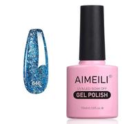 AIMEILI Vernis Gel Semi Permanent Paillettes de Platine, Sparkly Shiny Vernis à Ongles Gel Métallique UV LED Nail Art Manucure Sans HEMA Longue Durée 10ml(646)