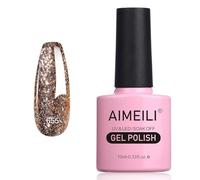 AIMEILI Vernis Gel Semi Permanent Paillettes de Platine, Sparkly Shiny Vernis à Ongles Gel Métallique UV LED Nail Art Manucure Sans HEMA Longue Durée 10ml（655）