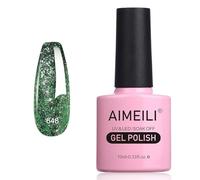 AIMEILI Vernis Gel Semi Permanent Paillettes de Platine, Sparkly Shiny Vernis à Ongles Gel Métallique UV LED Nail Art Manucure Sans HEMA Longue Durée 10ml(648)