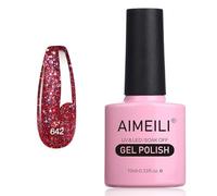 AIMEILI Vernis Gel Semi Permanent Paillettes de Platine, Sparkly Shiny Vernis à Ongles Gel Métallique UV LED Nail Art Manucure Sans HEMA Longue Durée 10ml（642）