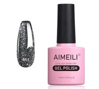 AIMEILI Vernis Gel Semi Permanent Paillettes de Platine, Sparkly Shiny Vernis à Ongles Gel Métallique UV LED Nail Art Manucure Sans HEMA Longue Durée 10ml(651)