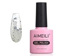 AIMEILI Vernis Semi Permanent 10ML Argent Pailleté, Vernis à Ongles Gel UV LED Gel Polish Soak Off Manucure - Marbré (034)