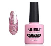 AIMEILI Vernis Semi Permanent 10ML Rose Multiflora Pailleté, Sans HEMA Vernis à Ongles Gel UV LED Gel Polish Soak Off Manucure - 127