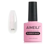 AIMEILI Vernis Semi Permanent Gel Rubber Base Coat Brillant Perle Gel Polish UV LED Renforcement et Réparation de Manucure, Colle de Décorations - 10ml (579)