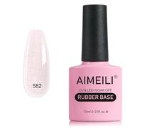 AIMEILI Vernis Semi Permanent Gel Rubber Base Coat Brillant Perle Gel Polish UV LED Renforcement et Réparation de Manucure, Colle de Décorations - 10ml (582)