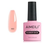 AIMEILI Vernis Semi Permanent Gel Rubber Base Coat Rose Pastel Gel Polish UV LED Renforcement et Réparation de Manucure, Colle de Décorations - 10ml (593)