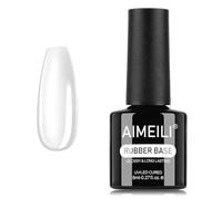 AIMEILI Vernis Semi Permanent Gel Rubber Base Coat Transparent Gel Polish UV LED Renforcement et Réparation de Manucure, Colle de Décorations 8ml