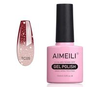 AIMEILI Vernis Semi Permanent Pailleté Caméléon Thermique Température Changement 10ML, Vernis à Ongles Gel UV LED Soak Off Manucure - Champagne Marron (TC05)