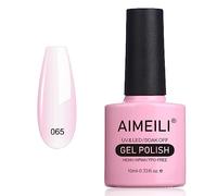 AIMEILI Vernis Semi-Permanent Rose Translucide, Vernis à Ongles Gel Soak Off UV LED Manucure - Naturel Transparent Rose Nude (065) 10ml