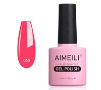 AIMEILI Vernis Semi Permanent, Rose Vernis à Ongles Gel Soak Off UV LED Nail Polish Manucure - Neon Shocking Pink (055) 10ml