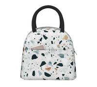 AIMeinn Sac à déjeuner isotherme léger et portable avec imprimé Parttern - Pour famille, voyage, école, université - Blanc