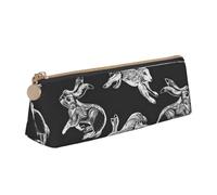 AIMeinn Trousse à crayons en cuir haute capacité avec imprimé lapin 21,6 x 5,6 x 5,6 cm