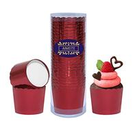 AIMEITE Caissettes Cupcake Papier Cuisson Muffin Moulle Cupcakes Papier Cupcake Liners Muffin Caissette Cupcake Wrapper Lot de 24 (Rouge)