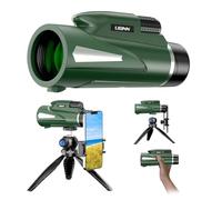 AiMeiteng Monocular, Télescope monoculaire 12X50,Telescope Monocular, Monoculaire HD avec Trepied pour Smartphone pour l'Observation des Oiseaux Concerts Chasse (Vert)