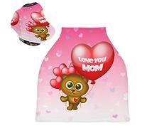 Aimer Le Ballon De Minou Rouge Housse de Canopée pour Poussette,Siège de Voiture pour Bébé Dais Siège Auto Couverture D'Allaitement Pare-Soleil Respirant Extensible pour Bébé