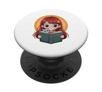 Aimer Les Livres et Les Chats pour Les Amateurs de Livres PopSockets PopGrip Adhésif