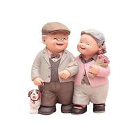 Aimer Personnes Âgées Couple Figurines Résine De Mariage Anniversaire Statues Vieillesse Vie Gâteau Toppers Grands- Parents Parents Cadeaux pour Jardin Patio Maison Décoration