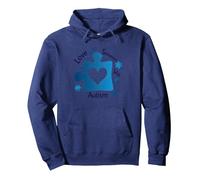 Aimer Quelqu'un autiste : Sensibilisation et Soutien Sweat à Capuche, Unisexe pour Adultes, Bleu Marine, M