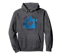 Aimer Quelqu'un autiste : Sensibilisation et Soutien Sweat à Capuche, Unisexe pour Adultes, Chiné Foncé, XL