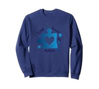 Aimer Quelqu'un autiste : Sensibilisation et Soutien Sweatshirt, Unisexe pour Adultes, Bleu Marine, L
