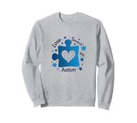 Aimer Quelqu'un autiste : Sensibilisation et Soutien Sweatshirt, Unisexe pour Adultes, Gris Chiné, M