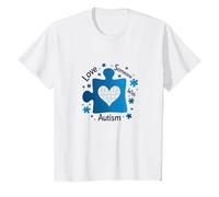 Aimer Quelqu'un autiste : Sensibilisation et Soutien T-Shirt, Enfant, Blanc, 10 Ans