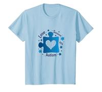 Aimer Quelqu'un autiste : Sensibilisation et Soutien T-Shirt, Enfant, Bleu Céleste, 8 Ans
