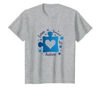 Aimer Quelqu'un autiste : Sensibilisation et Soutien T-Shirt, Enfant, Gris Chiné, 12 Ans