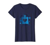 Aimer Quelqu'un autiste : Sensibilisation et Soutien T-Shirt, Femme, Bleu Marine, M