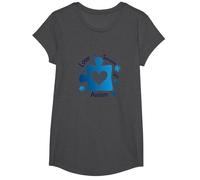 Aimer Quelqu'un autiste : Sensibilisation et Soutien T-Shirt, Fille, Chiné Foncé, XS