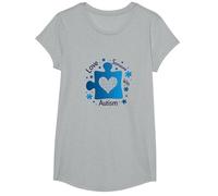 Aimer Quelqu'un autiste : Sensibilisation et Soutien T-Shirt, Fille, Gris Chiné, M