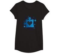 Aimer Quelqu'un autiste : Sensibilisation et Soutien T-Shirt, Fille, Noir, M