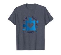 Aimer Quelqu'un autiste : Sensibilisation et Soutien T-Shirt, Homme, Bleu Chiné, S
