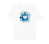 Aimer Quelqu'un autiste : Sensibilisation et Soutien T-Shirt, Homme Grandes Tailles, Blanc, 4X Tall