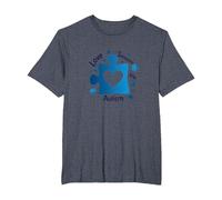 Aimer Quelqu'un autiste : Sensibilisation et Soutien T-Shirt, Homme Grandes Tailles, Bleu Chiné, 4X Tall