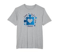 Aimer Quelqu'un autiste : Sensibilisation et Soutien T-Shirt, Homme Grandes Tailles, Gris Chiné, 2X Tall