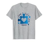 Aimer Quelqu'un autiste : Sensibilisation et Soutien T-Shirt, Homme, Gris Chiné, S
