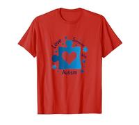 Aimer Quelqu'un autiste : Sensibilisation et Soutien T-Shirt, Homme, Rouge, XL