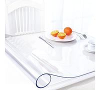 AimerGro Protection de table en PVC transparent de 101,6 x 304,8 cm, 1,5 mm d'épaisseur, tapis de table de salle à manger, tapis de table en plastique résistant à la chaleur, tapis de bureau pour