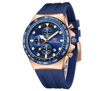 AIMES Montre analogique à quartz chronographe étanche à 30 m avec bracelet en silicone lumineux et grand cadran pour homme - Montre pour homme - Pour le travail, le sport, le style décontracté -