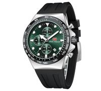 AIMES Montre analogique à quartz chronographe étanche à 30 m avec bracelet en silicone lumineux et grand cadran pour homme - Montre pour homme - Pour le travail, le sport, le style décontracté -