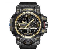 AIMES Montre de sport pour homme - Montre militaire d'extérieur LED - Chronomètre numérique électronique - Grand écran - Étanche - Étanche - Tactique - Pour homme, 3133-Noir Or, Robe de sport
