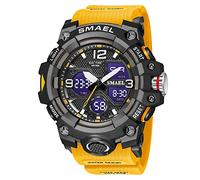 AIMES Montre pour homme - Étanche - Pour sports de plein air - Style militaire - Numérique - Analogique - Date - Multifonction - LED - Grand cadran - Alarme et chronomètre - Pour homme, C-Orange,