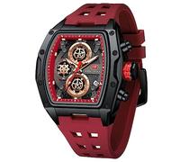 AIMES Montre Squelette de Luxe pour Homme, Imperméable, Bracelet Ajustable en Silicone, Style Steampunk, Chronographe, Calendrier, Date Lumineuse, Cadran Carré Large