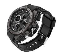 AIMES - Montre tactique pour homme, de sport, étanche, de style militaire, analogique, numérique, avec date, alarme, chronomètre, fonctions tactiques, multifonctions, grand cadran, B-Noir