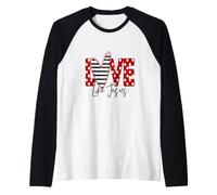 Aimez comme Jésus, cœur chrétien, Femmes de la Foi de la Saint-Valentin Manche Raglan